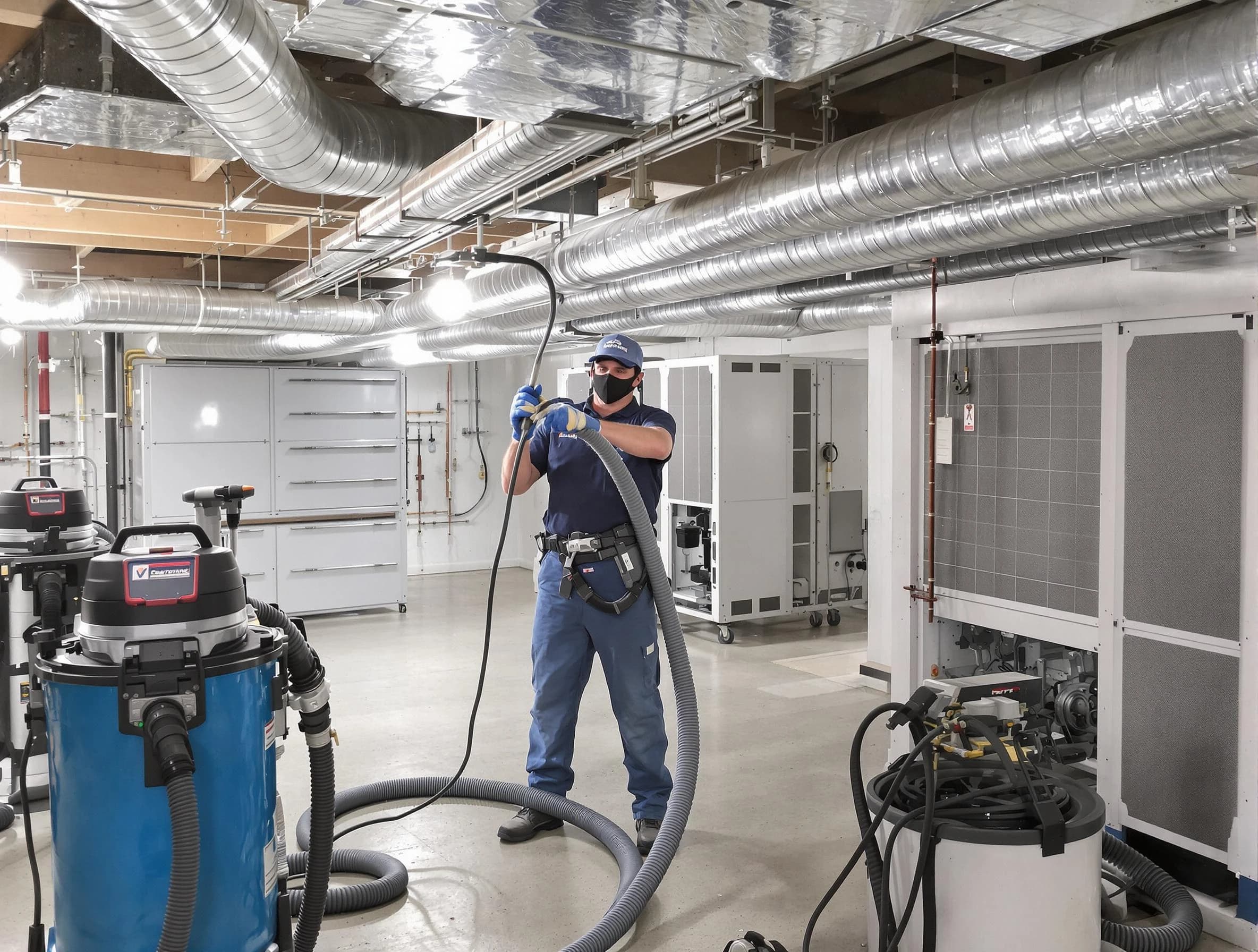 Paradise Hills Air Duct Cleaning specialist performing thorough central air duct cleaning for improved system efficiency in Paradise Hills