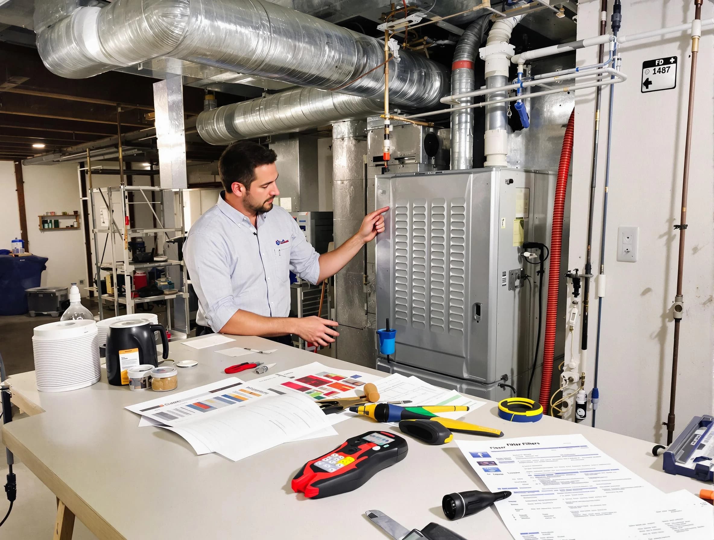 Paradise Hills Air Duct Cleaning inspector conducting detailed filter system evaluation using professional diagnostic tools in Paradise Hills