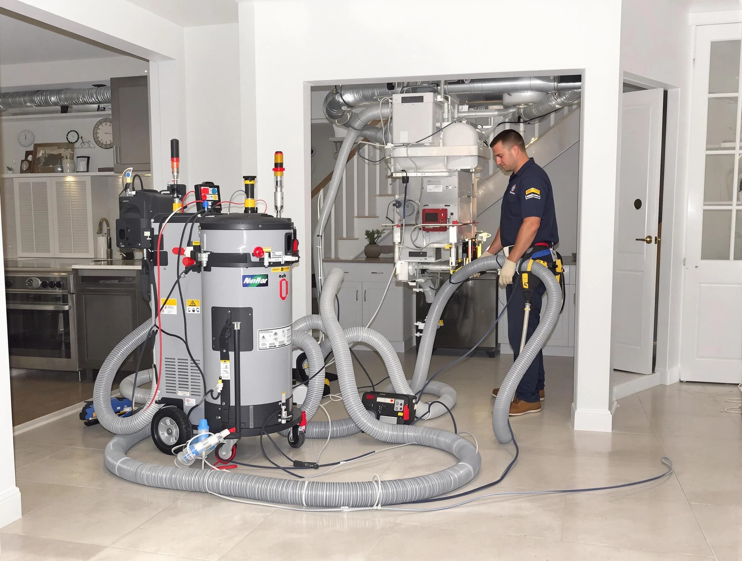 Paradise Hills Air Duct Cleaning technician operating negative pressure cleaning equipment for thorough duct maintenance in Paradise Hills