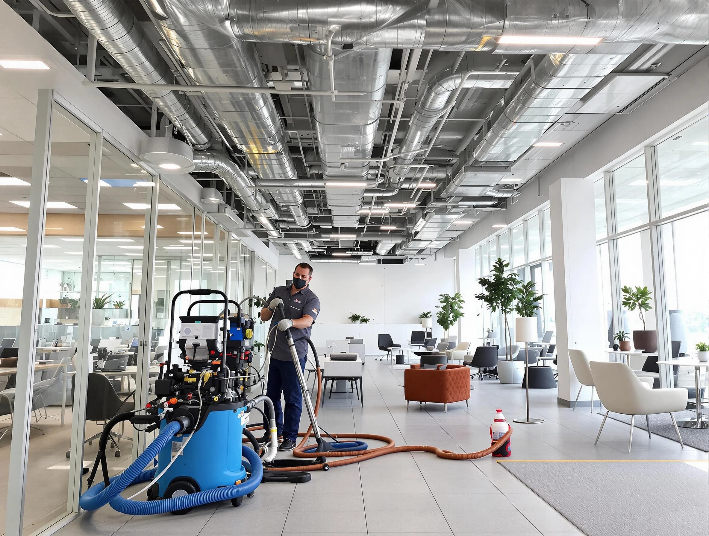 Paradise Hills Air Duct Cleaning team conducting comprehensive commercial duct cleaning at a business location in Paradise Hills