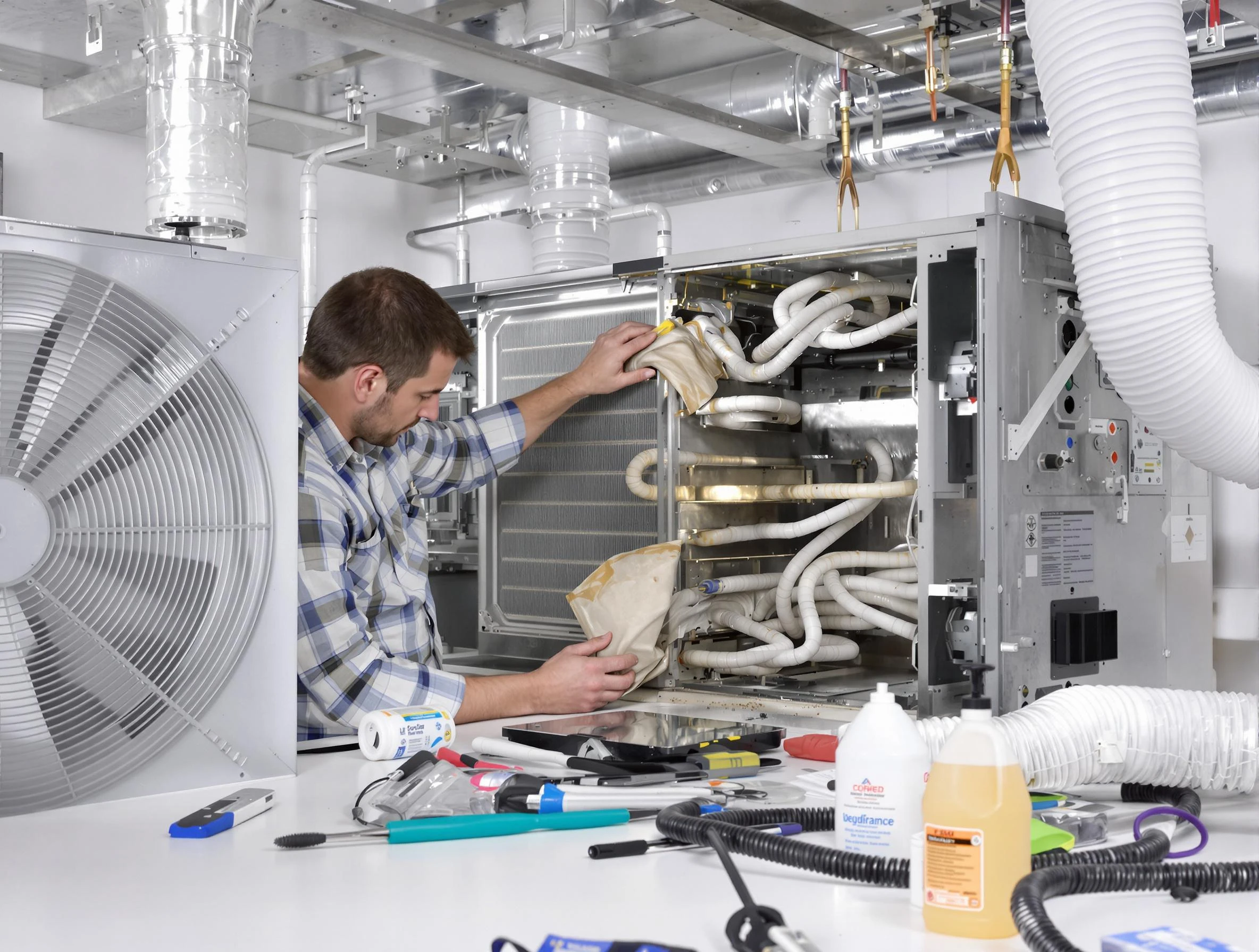 Paradise Hills Air Duct Cleaning specialist performing precision AC coil cleaning in Paradise Hills