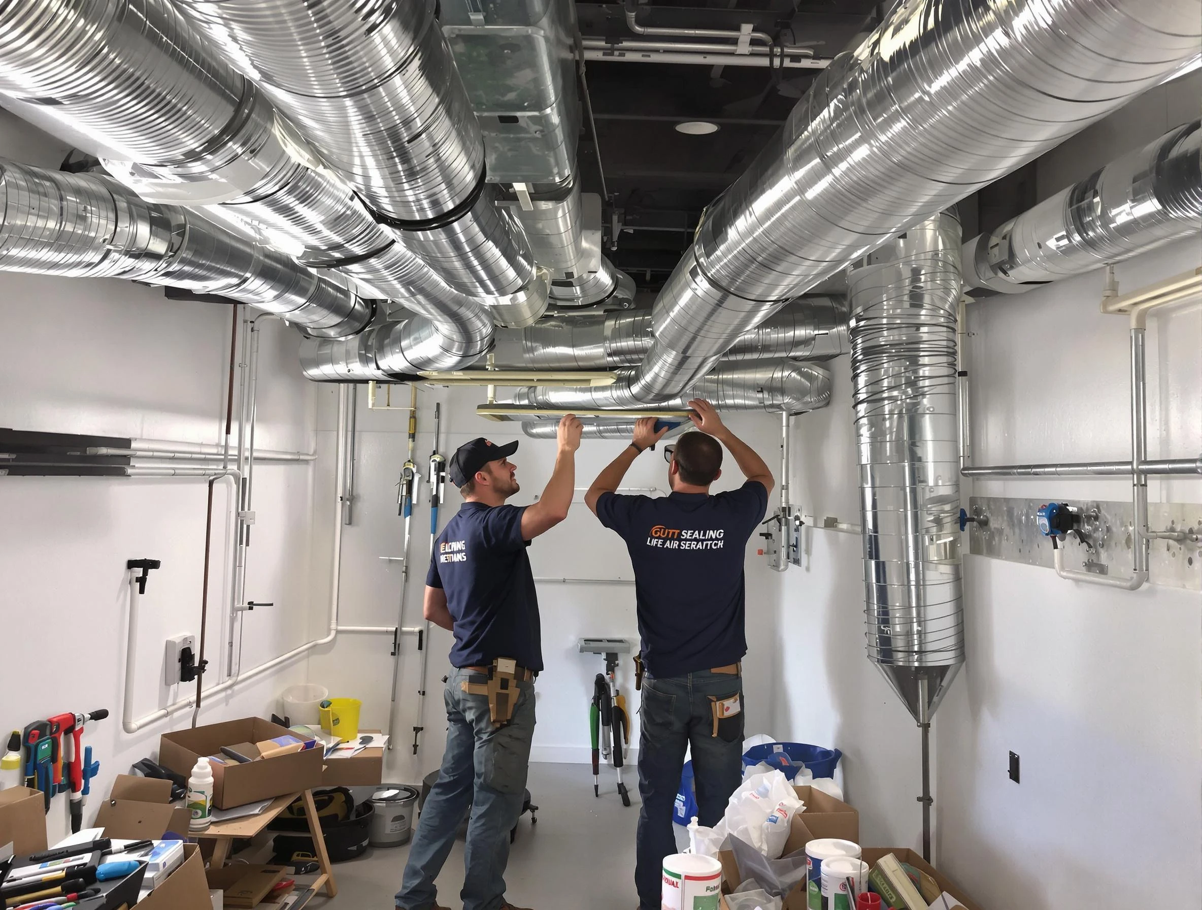 Paradise Hills Air Duct Cleaning technician applying professional duct sealing solutions in Paradise Hills