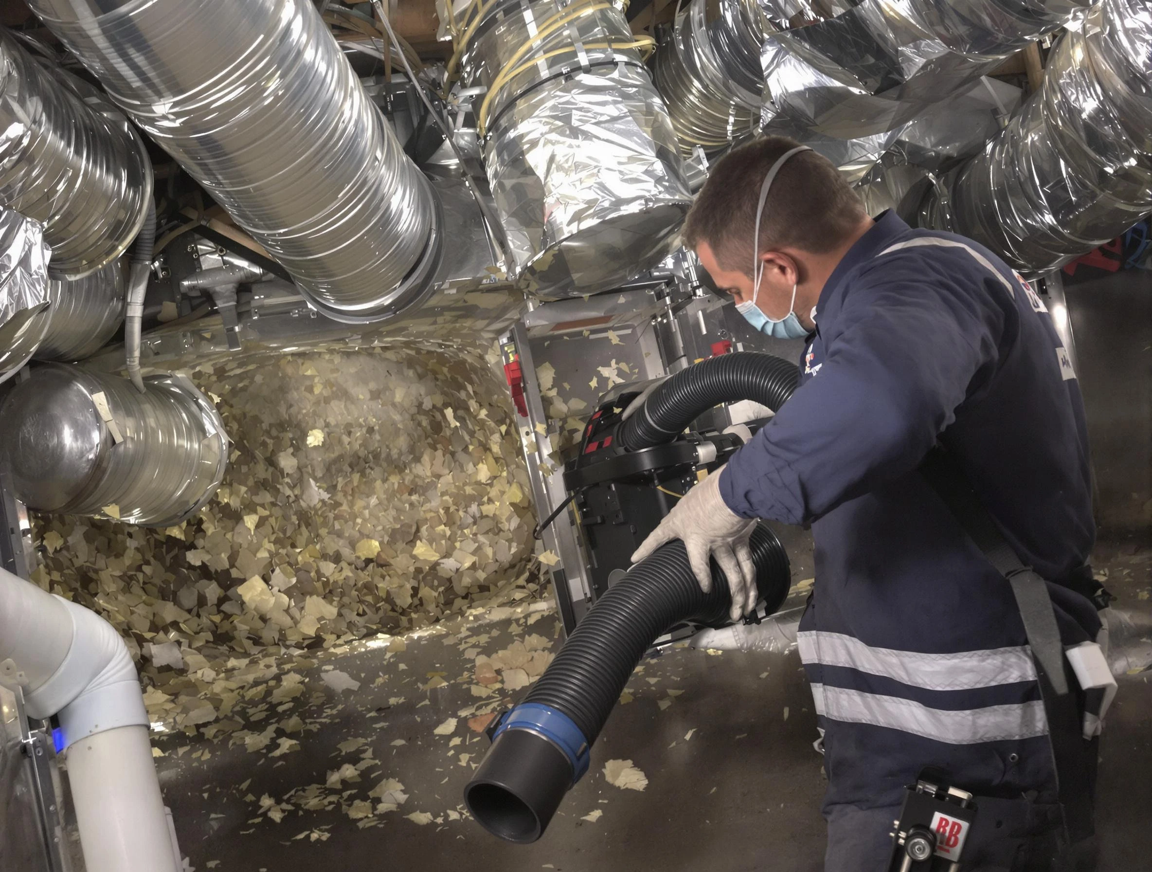 Paradise Hills Air Duct Cleaning specialist operating negative pressure cleaning equipment for thorough duct maintenance in Paradise Hills
